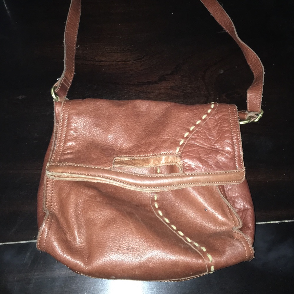 Lucky Brand Abbey Road Brown Foldover Crossbody